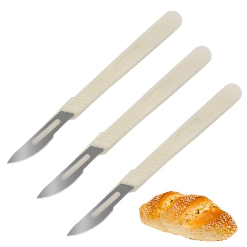 BHHBMT 3Pcs Bread Lame Portable Bread Tools Bread Lame Dough Scoring Tool Lame Bread Cutter Bread Scoring Knife with Graduated Ruler Bread Cutting Tools Bread Making Tools