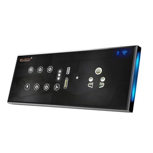 Image of i380 6 modular Smart Wifi Switch Board with 4 Switch,1 Fan,1 Socket, C & A type USB charging ports|Finger-touch, App Control, Voice-controlled by Alexa, Google Home, Google Assis (SLVR MB)