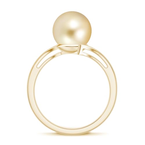 Golden South Sea Pearl Solitaire Engagement Ring for Women in 925 Sterling Silver/Gold Plated | June Birthstone Jewelry | Birthday | Wedding Gift for Her2
