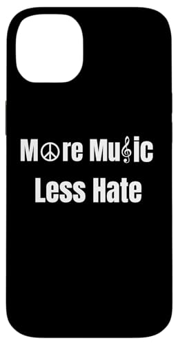 More Music Less Hate with Peace Sign and Treble Clef Symbol X}zP[X iPhone 14 Plus p