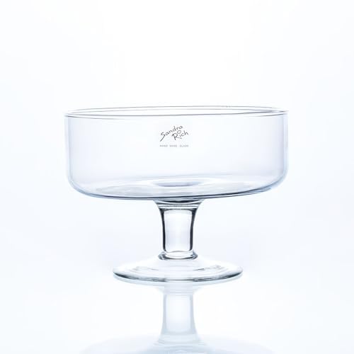 Sandra Rich Glasschale, Dekoschale Bowl auf Fuß H. 13,5cm D. 17,5cm rund