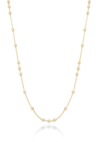 Miabella Italian 18K Yellow or Rose Gold Plated Beaded Ball Rosary Long Wrap Layering Station Chain Necklace for Women, 60