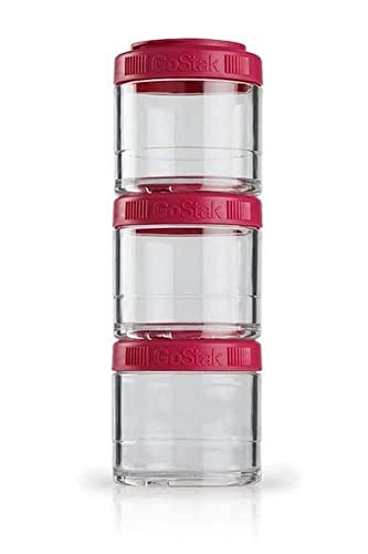 BlenderBottle GoStak 3 Pak, Contenedor de suplementos alimenticios, pink, Pak de (3x 100ml) Cover