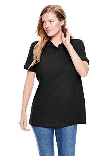 Woman Within Plus Size Perfect Short-Sleeve Polo Shirt