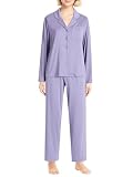 Pintage Women's Petite Pajamas Set Petite Size Long Sleeve M Purple