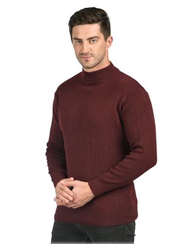 Image of Men Woolen Round Neck Solid Striped Design Pullover Heavy Rainbow Fabric Winter Wear Pure Wool Cardigan for Men Fully Warm Pullover Free Sizes