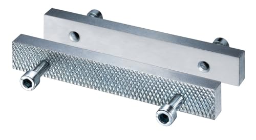 Jaws/Interchangeable Jaws, Hardened Steel, Zinc Plated – WEND and Changeable, Ribbed Smooth on One Side, The Other Side/Suitable for Vice, 140 mm