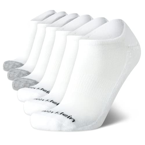 Image of Calvin Klein Mens No Show Socks - 6 Pack Soft Cotton Blend Cushioned Athletic Low Cut Socks for Men for Sports and Running