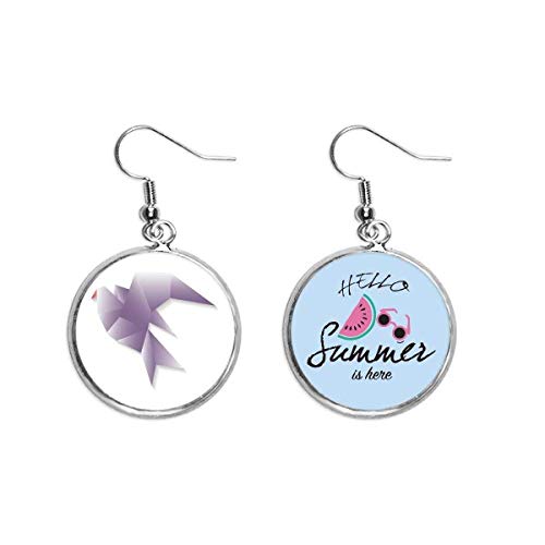 Pendientes de sandía en origami y geometría abstracta Palomo, joyería fina para el lóbulo