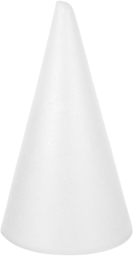 TEHAUX Large Foam Cone for Crafts 14 Inch - Solid Tall White Polystyrene Cone for DIY Christmas Tree, Floral Arrangements, Gnome Making, and Holiday Centerpiece Decoration