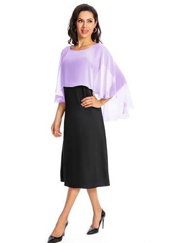 Baoqiya Chales y envolturas para mujer para vestidos de noche, chal suave de gasa para dama de honor, capa de gasa para cubrir la boda, Lavanda (Lavende), Talla única
