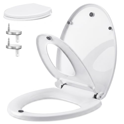 CROWNSHOP Family Toilet Seat Soft Adjustable Soft Close Toilet Seat
