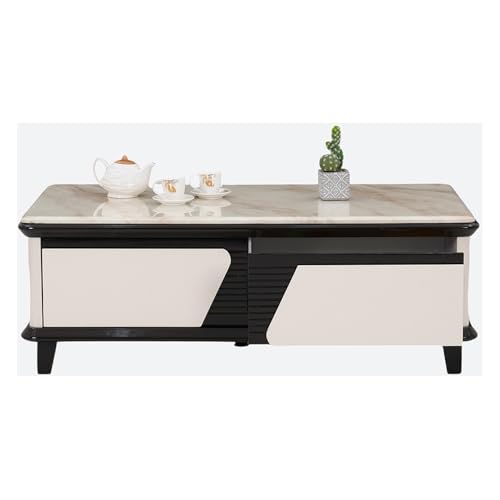 Image of Royaloak Rome Italian Marble Center Table l Italian Art Marble l HDF with High Gloss Reflective Finish l Tapered Design Legs l Italian Collection l Marble Centre Table for Living Room