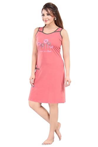 Image of ATTEMPT Women's Cotton Printed Knee Length Night Dress