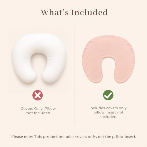Image of Konssy 2 Pack Nursing Pillow Covers, Stretchy and Soft Nursing Cover for Breastfeeding, Pillow Slipcover for Baby Girls Boys Newborn (Pink Spring, Pink)