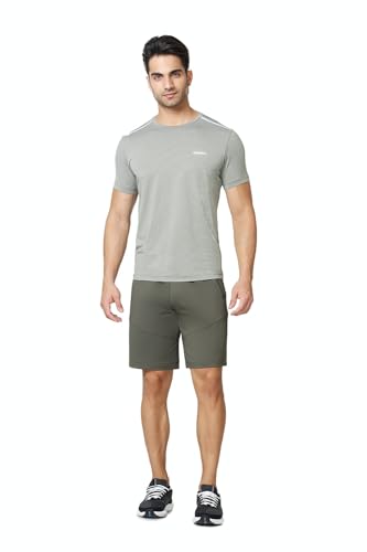 Image of Van Heusen Men Active Sports Swift Dry Knit Shorts - 4 Way Stretch, Lightweight, Mesh Panel