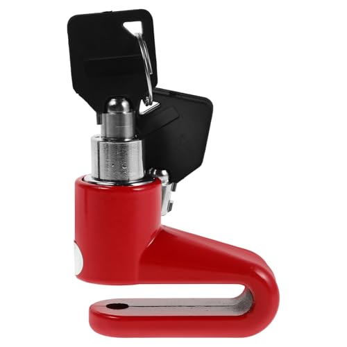 Ipetboom Antivol de Disque de Frein Vélo Compact Cadre Plastique Rouge Système Antivol Moto et Vélo Électrique Portable VTT Scooter Polyvalente