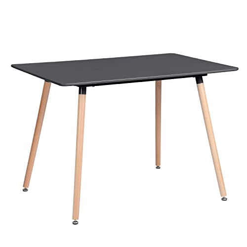 H.J WeDoo Table à Manger Rectangulaire Style Scandinave 4-6 Personnes HxD: 75 x 110 cm en Bois, Noir