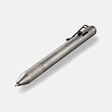 Ridge Bolt Action Pen - CNC Machined Everyday Carry Pen, Knurled Grip, Pressurized Refill, Manganese Spring Steel Clip, Compact Pocket EDC Pen with Schmidt EasyFlow 9000 (Stonewashed Titanium)
