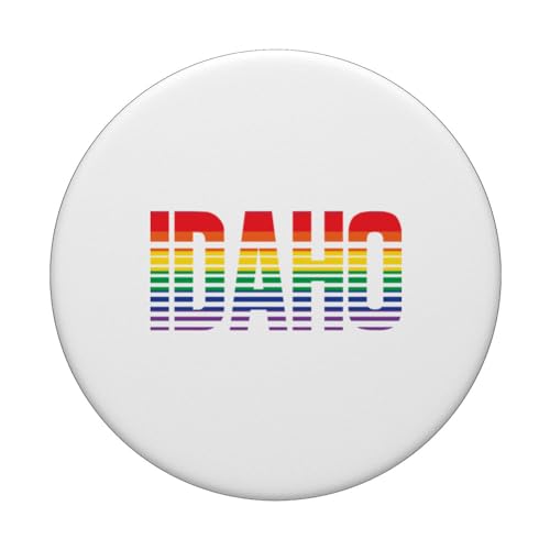 Idaho Rainbow Pride LGBTQ Equality PopSockets Swappable PopGrip, Black - Image 3