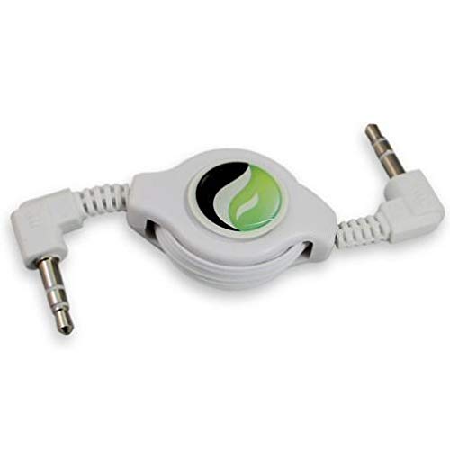 Retractable 3.5mm Auxiliary Cable for Moto G7 Power, Car Stereo Aux-in Audio Cord Speaker Jack Wire White