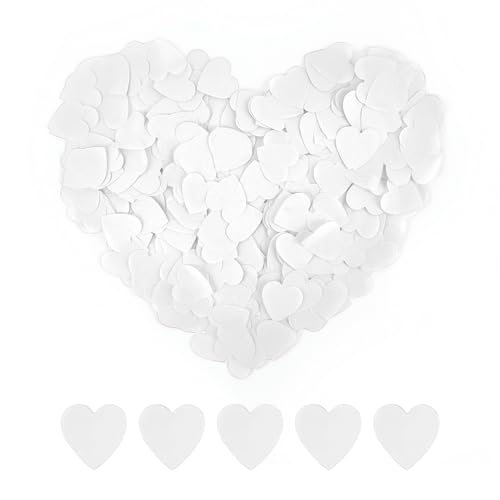 4000 pièces de confettis d'amour blancs, lancer de confettis de mariage, décoration de confettis en forme de cœur, utilisé pour la décoration de mariage et de fête...