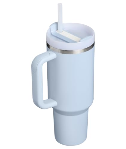 Image of STANLEY Quencher H2.0 Tumbler with Handle and Straw 40 oz | Flowstate 3-Position Lid | Cup Holder Compatible for Travel | Insulated Stainless Steel Cup | BPA-Free | Blue Dream Stone
