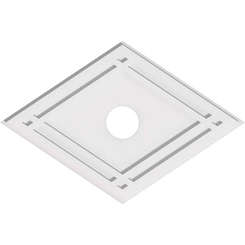 Image of Ekena Millwork CMP30X20DD-04000 Diamond Architectural Grade PVC Contemporary Urethane Ceiling Medallions 30 inchW x 20 inchH x 4 inchID x 10 1 /2 inchC x 1 inchP