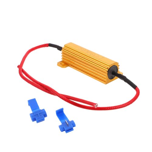 GLEAVI 1set Automotive Led Load Resistor Kit Aluminum Shell Fix Turn Signal Errors Precise Resistance Values Easy Installation for Led Turn Signal Bulbs