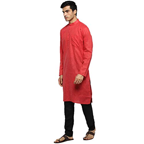 Image of Royal Kurta Men's Cotton Knee long full Sleeve Solid Straight Kurta Pyjama Set