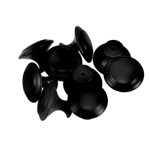 HOUDERCO 12個 亜合製丸型キャビネットノブ シングルホール設計で簡単取り付け キッチンやバスルーム家具に対応 多用途で引き出しやクローゼ