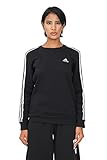 Logotipo de adidas adidas W 3S FL SWT Sweatshirt, Black/White, 2XS Women\'s