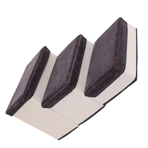 Escaleras multiusos para mascotas de 3 escalones para perros y gatos con caja de almacenamiento antideslizante para cachorros pequeños, escalera para sofá alto