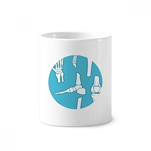 Porte-stylo brosse à dents motif os bleu pour organiser un petit bureau