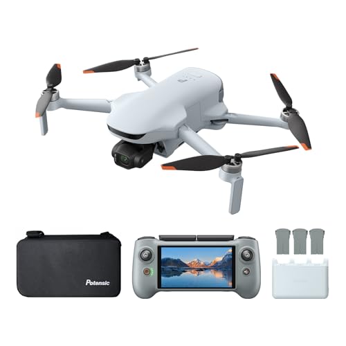 Potensic ATOM 3 Fly More Combo avec RC PTD 2, Drone avec Caméra pour Adultes 4K 60fps, Photo 8K 50MP, Vol de 120 min, Transmission 16 km, Capteur CMOS 1/1,3', Suivi IA 2.0, QuickShots, Moins de 249 g