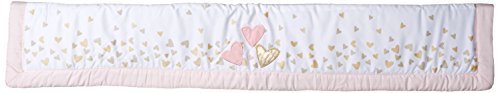 Lambs & Ivy Confetti Heart Crib Rail Cover, Pink/Gold