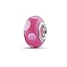 Produktbild Quiges Glas Bead Perle für Damen Handgemacht Rosa mit Hellrosa Punkten