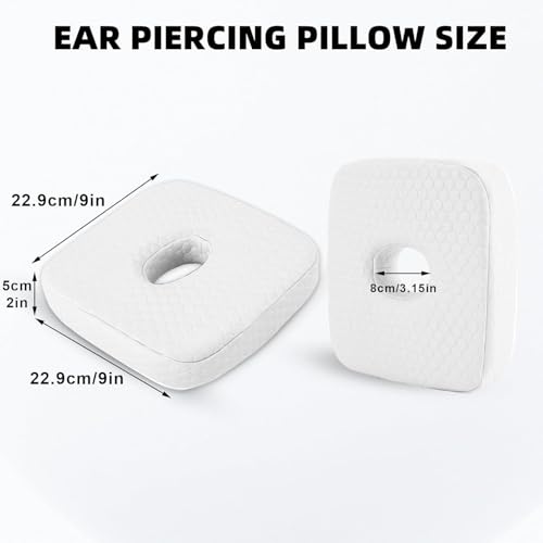 Coussin de piercing d'oreille carré pour dormir de côté sans gêne - 7