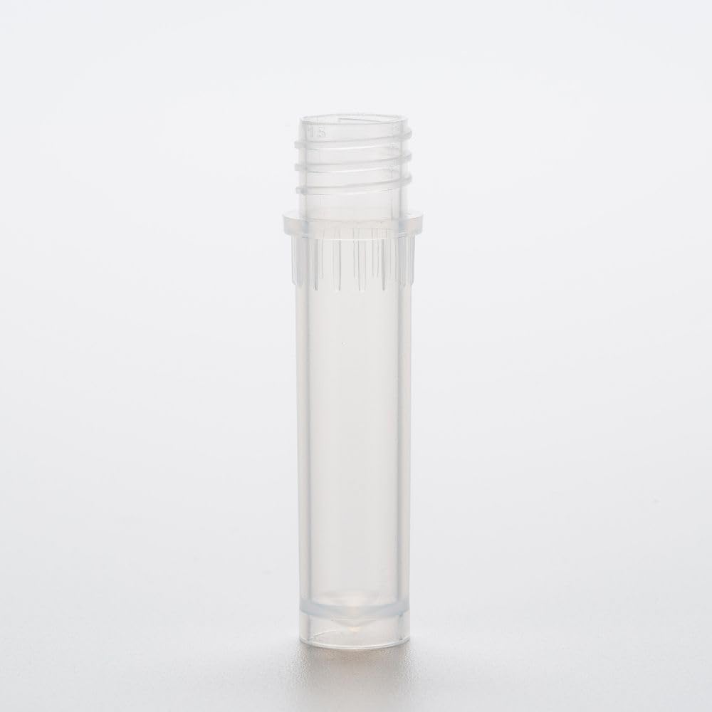 Microtubes à bouchon à vis de 2,0 ml, flacons cryogéniques (sans bouchons), tube autoportant, transparent, PP, 500 tubes/paquet, 10 paquets/boîte