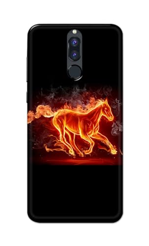 Image of PRINTFIDAA Printed Hard Back Cover Case for Huawei Mate 10 Lite | Huawei Nova 2i | Honor 9i Back Cover (Fiery Horse) -112