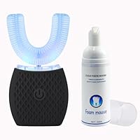 Ultraschall automatische Zahnbürste, Ultraschall elektrische Zahnbürste für Erwachsene, 360° elektrische Schallzahnbürste mit automatischem Timer (Schwarz)