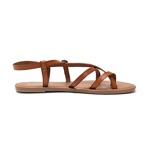 Image of Colgo Women's Summer Strappy Flat Sandals, Adjustable Casual Fisherman Sandal with Open Toe Slingback Gladiator Sandals