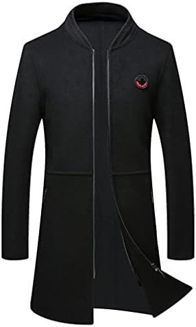 Winter Men&#39;s Stand-collar Mid-length Jacket Jacket Fashion Self-cultivation Handmade Double-sided Woolen Coat