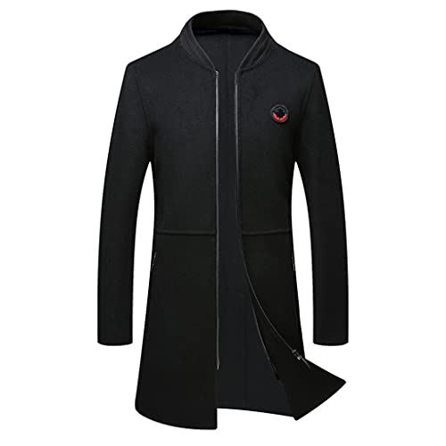 Winter Men's Stand-collar Mid-length Jacket Jacket Fashion Self-cultivation Handmade Double-sided Woolen Coat