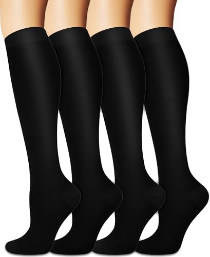 Image of Sooverki Compression Socks for Women and Men Circulation (3 /4 Pairs) is Best Support for Running Athletic Cycling Hiking