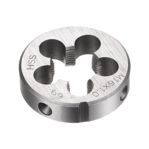 QUARKZMAN Filières à Fileter Rondes, Métrique M16 x 1 (à Droite), Acier Rapide (HSS), Outil de Réparation de Filière de Coupe de Vis