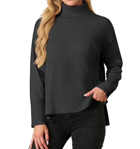 Image of IWOLLENCE 2025 Winter Fall Turtleneck Sweater High Neck Long Sleeve Sweaters Pullover Outfit