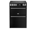Belling 60cm wide Double Oven BEL FSA VISION 60Ei Electric Cooker with Induction Hob - Black/Silver Steel - A Rated