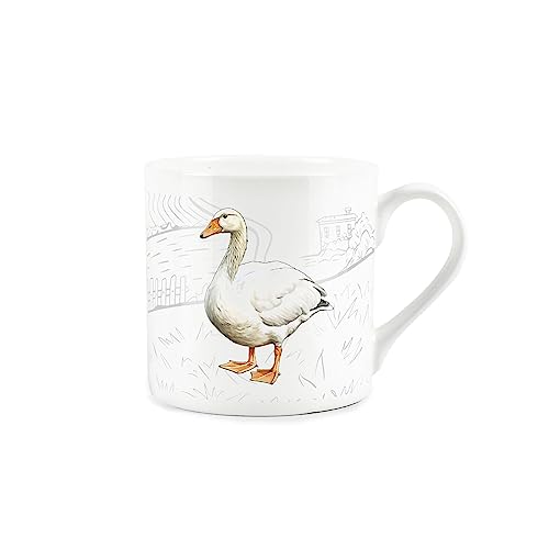 Purely Home Goose Mug - Countryside Farm Animals Fine Bone China White Mug Coffee/Tea Present Gift for Animal Lovers
