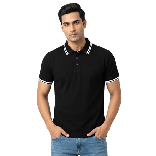 Image of Hangout Hub Hybrid Men's Polycotton Polo T-Shirt | Solid Finish | 260 GSM Premium Fabric | Half Sleeve Collared Neck | Regular Fit | Casual & Office Wear | Set of 1, 2 & 3